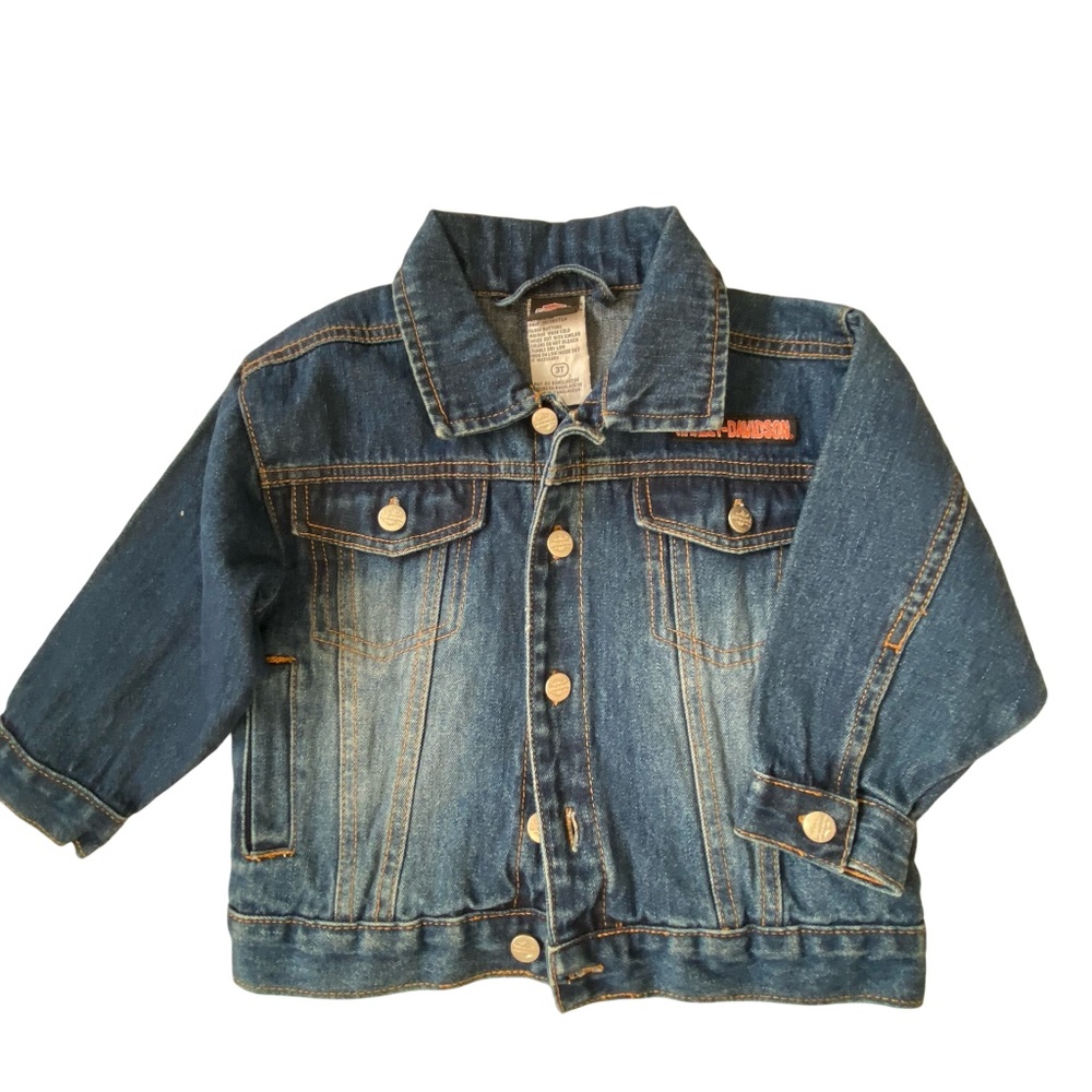 Harley Davidson Boys Sz 3T Button Up Jean Jacket. Sz- 3T